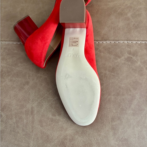 J. Crew Women's Vibrant Red Suede Heels. New and size 8. - Picture 4 of 7